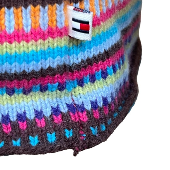 Tommy Hilfiger NWT Women’s Hot Pink Wool Blend Sweater W/ Multi Color Stripes M - Picture 9 of 16